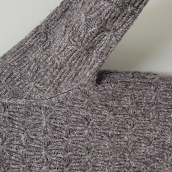 Antonio Melani Brown Wool Sweater Silver Metallic Shimmer Threads Size Large - Picture 9 of 9